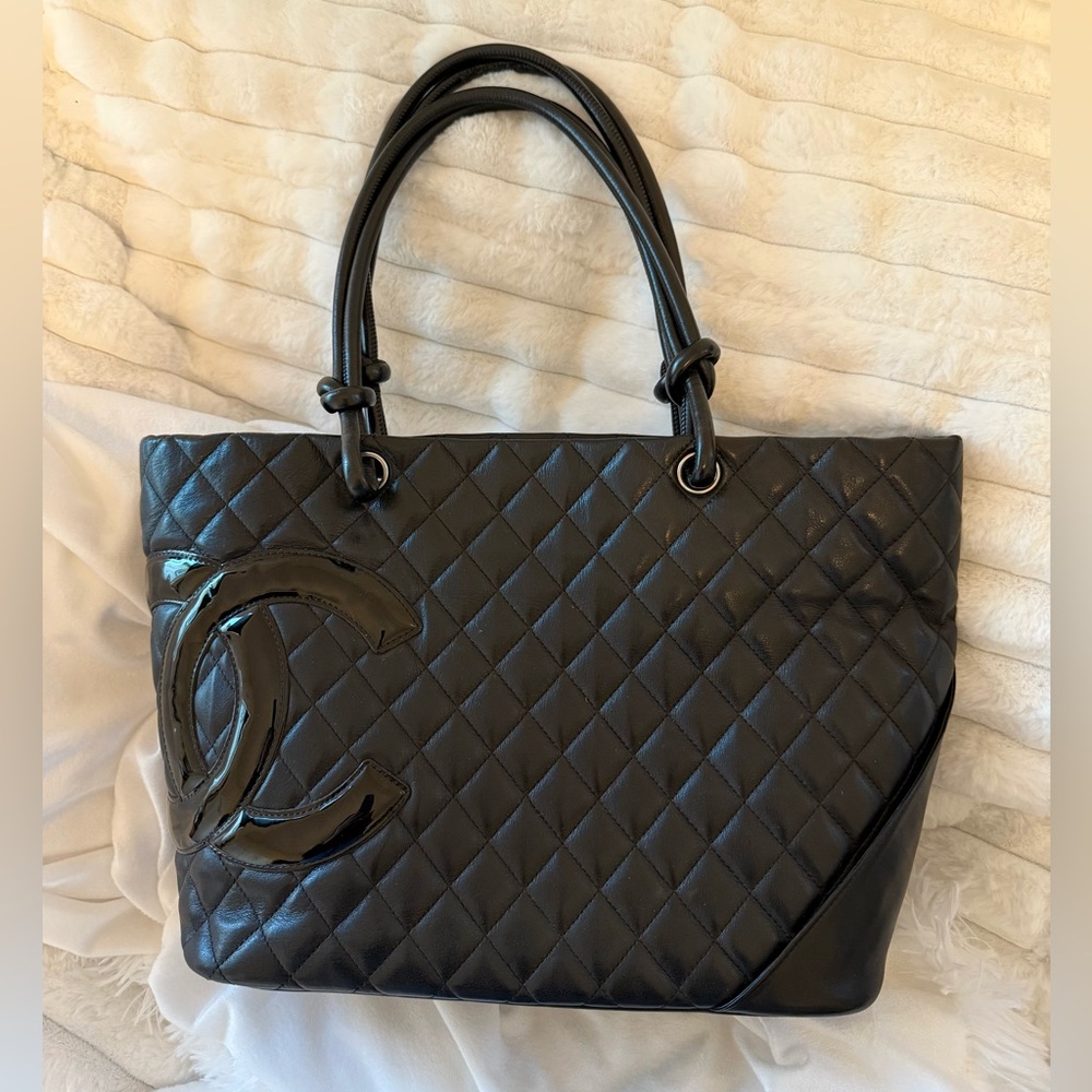 VGC CHANEL Authentic Cambon Black Quilted Tote Bag! 🤩🤩